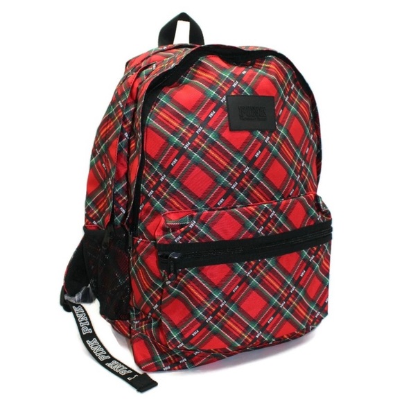 PINK Victoria's Secret Handbags - 🌸New🌸 PINK Victoria’s Secret Plaid Backpack NWT